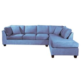 Sofá seccional derecho 5 cuerpos Padua azul petróleo