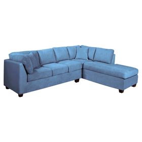 Sofá seccional derecho 5 cuerpos Padua azul petróleo