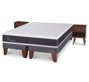 Cama europea 2 plazas Ortopedic + veladores Múnich chocolate Cic