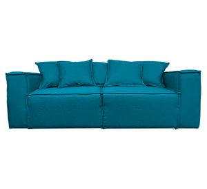 Sofá 3 cuerpos Enco chenille turquesa