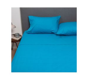 Pack 2 Juego de sábanas King celeste/negro