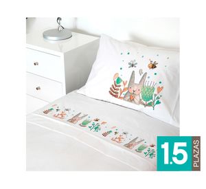 Juego Sábanas 1.5 plazas Conejito blanco