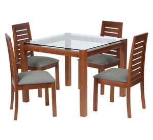 Juego de comedor 4 sillas tela gris Latam Home