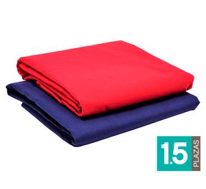 Pack 2 Juego de sábanas 1.5 plazas rojo/azul