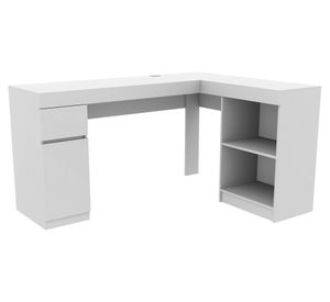 Escritorio esquinero 1 cajón 1 puerta Palermo blanco