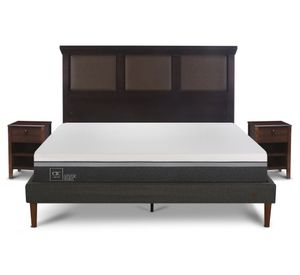 Cama europea curve 2 plazas Ortopedic Advance + Set Torino chocolate Cic