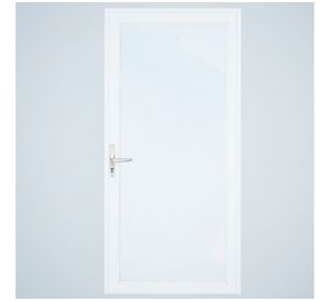 Puerta Interior vidriada 90x200 cm Aluminio termopanel derecha Blanca Mundo Glass