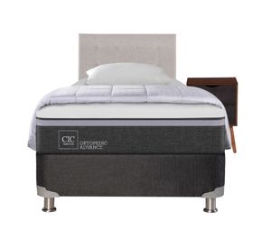 Box spring 1,5 plazas Ortopedic advance + set Níger/Tigris + almohada + plumón Cic