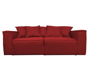 Sofá 3 cuerpos Enco chenille rojo