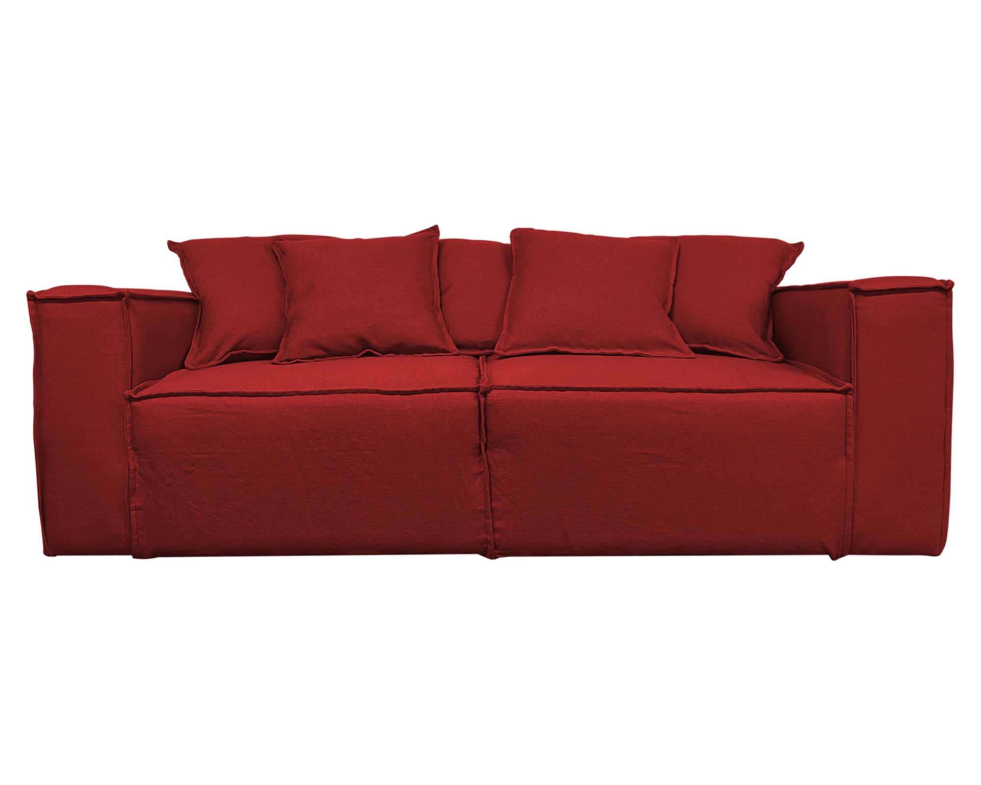 Sofás Home Sofá 3 cuerpos Enco chenille rojo