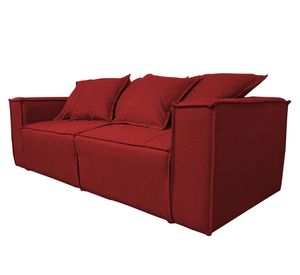 Sofá 3 cuerpos Enco chenille rojo