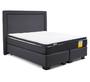 Cama americana funcional Queen base dividida + respaldo + topper
