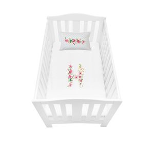 Funda de plumón Letras vintage H blanco cuna