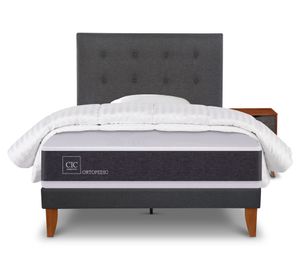 Cama europea Curve Ortopedic 1.5 plazas Eufrates 1 almohada + 1 plumón + 1 respaldo + 1 velador Cic