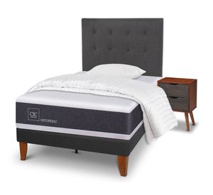 Cama europea Curve Ortopedic 1.5 plazas Eufrates 1 almohada + 1 plumón + 1 respaldo + 1 velador Cic