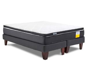 Cama europea funcional 2 plazas base dividida x 190 cm + topper