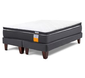 Cama europea funcional 2 plazas base dividida x 190 cm + topper