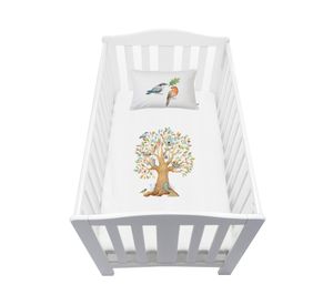 Cubreplumón cuna La Pajarera blanco