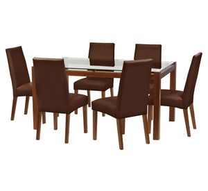 Juego de comedor 6 sillas Pu chocolate Latam Home