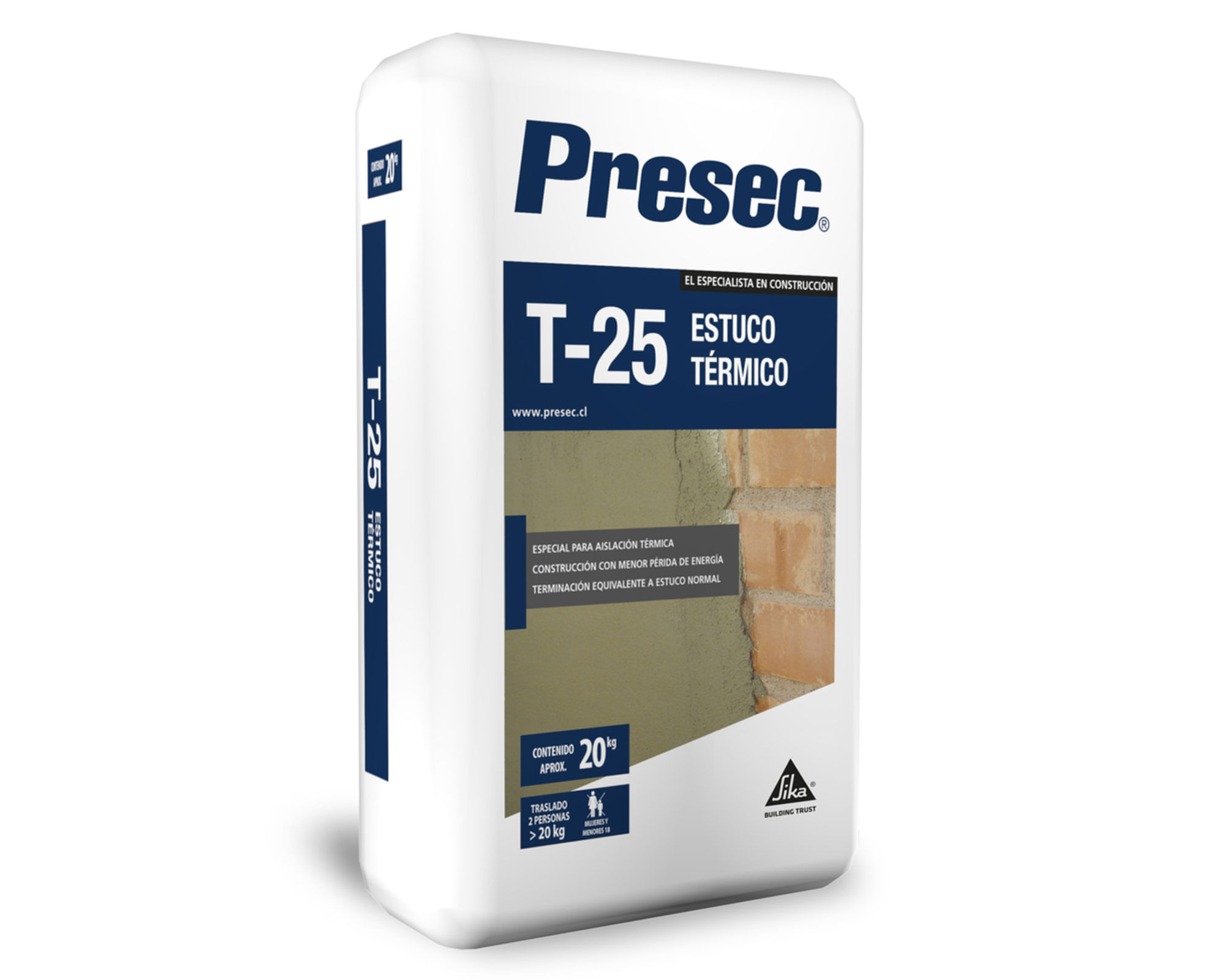 Mortero estuco térmico 20 kg T-25 Presec