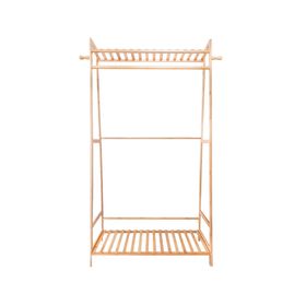 Perchero madera 140x110x40 cm café natural