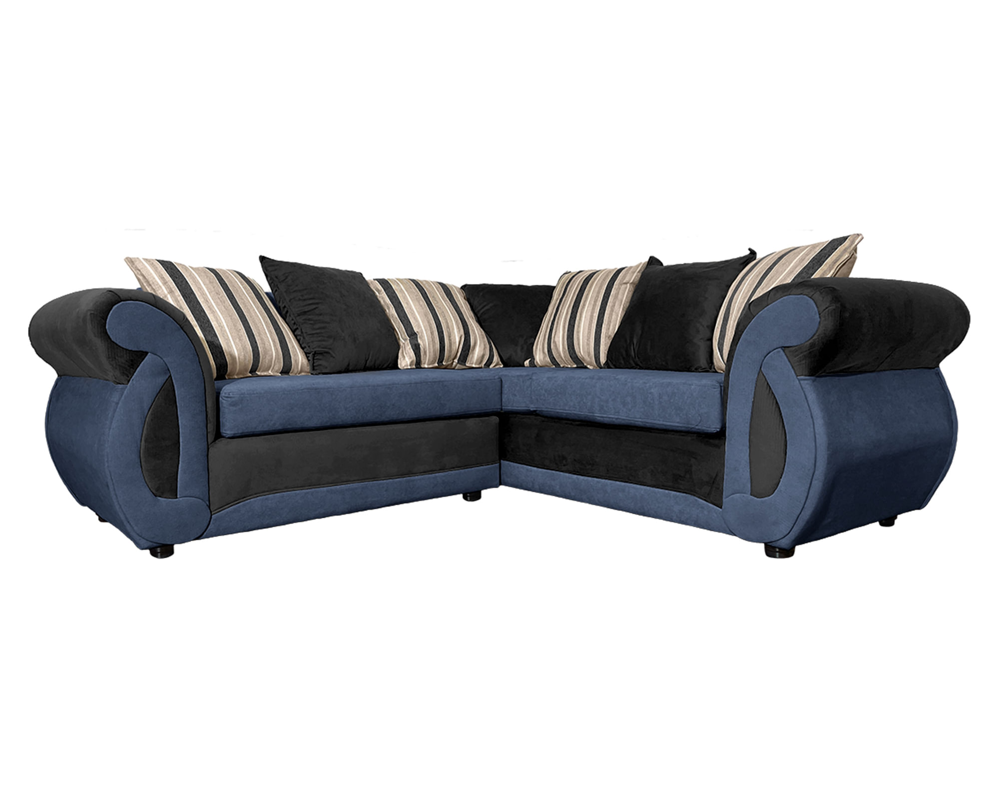 Sofás Home Sofá seccional 3 cuerpos Dominga Chenille azul