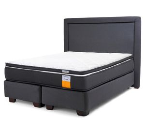 Cama americana funcional 2 plazas base dividida x 190 cm + respaldo + topper