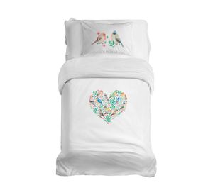 Cubreplumón transición Pajaritos blanco