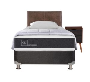 Box spring 1,5 plazas Ortopedic + set Níger/Baker + almohada + plumón Cic
