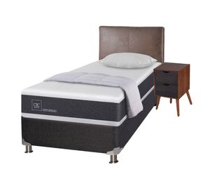 Box spring 1,5 plazas Ortopedic + set Níger/Baker + almohada + plumón Cic