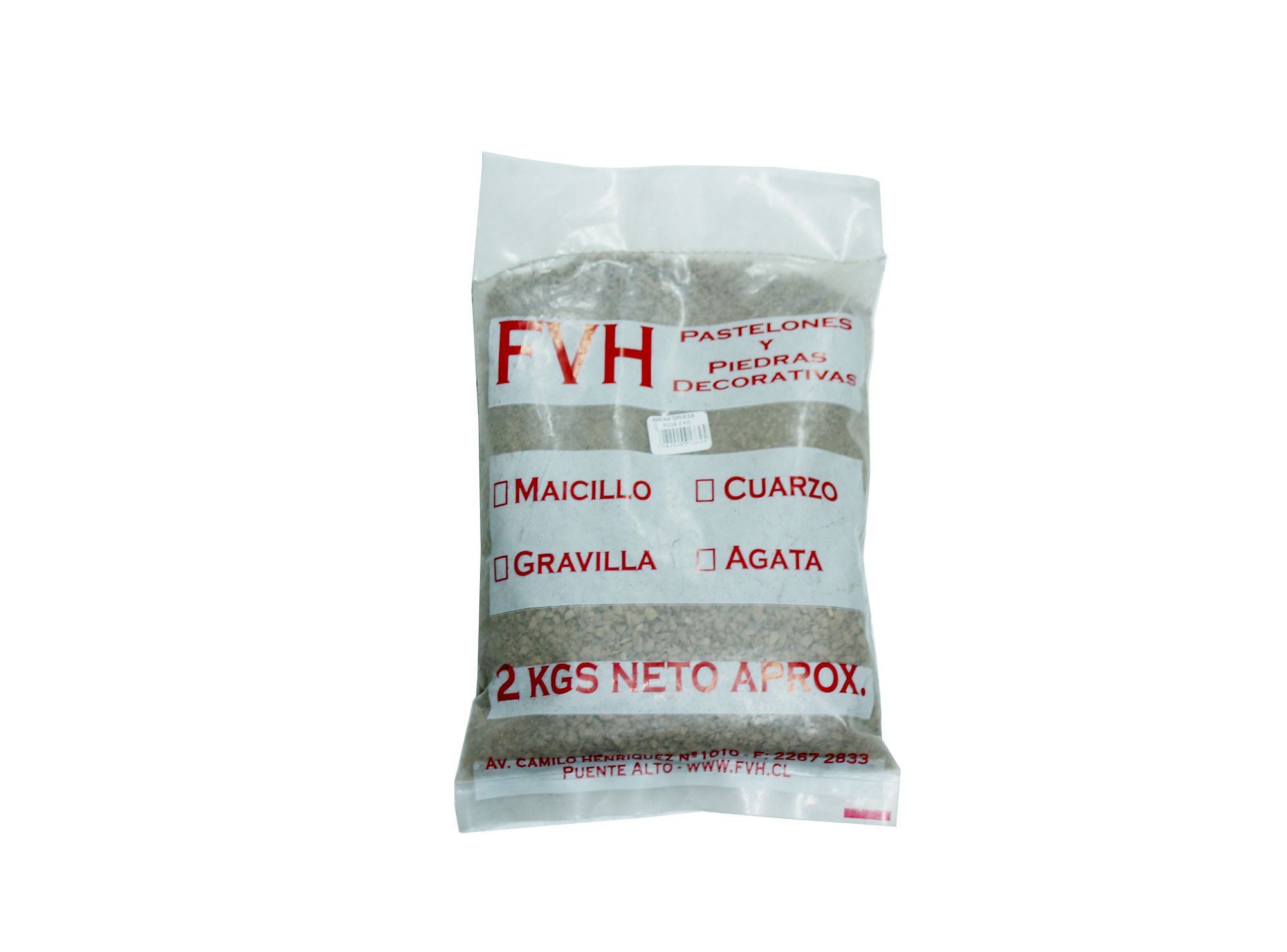 Arena gruesa rojo 2 kilos FVH