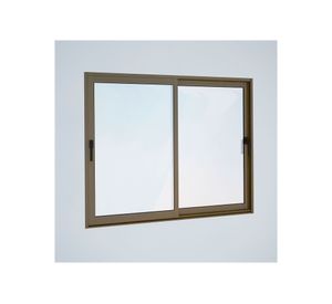 Ventana Aluminio 136x122 cm Termopanel Corredera Titanio Mundo Glass