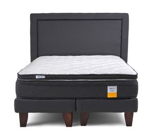 Cama europea Súper King Eurotop + respaldo + Topper Drimkip