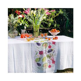 Camino de mesa Veggie blanco velo organza 180x60 cm