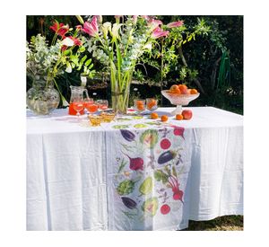 Camino de mesa Veggie blanco velo organza 180x60 cm