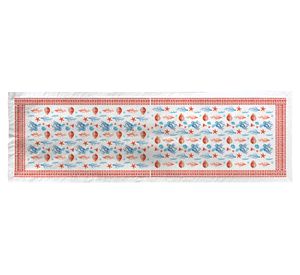 Camino de mesa Octopus blanco velo organza 180x60 cm