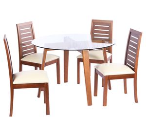 Juego de comedor 4 sillas Pu Beige Latam Home