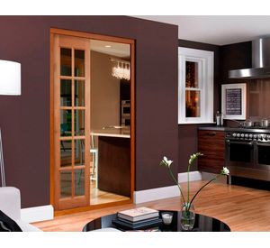 Mampara Pino Radiata Sevillana 60x210 cm 10 Vidrios Moldupanel