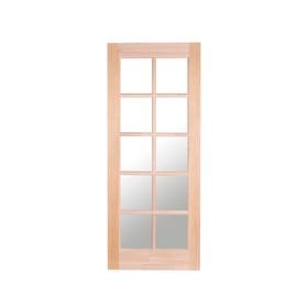 Puerta Pino Radiata Sevillana 65x200 cm 10 Vidrios Moldupanel