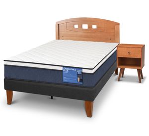 Cama europea Curve E Plus 1.5 plazas New Gales + respaldo + velador Cic