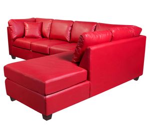 Sofá seccional derecho 5 cuerpos Padua rojo