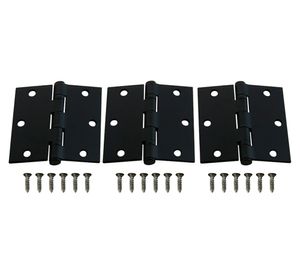 Bisagra canto recto 3.5x3.5" negra 3 unidades