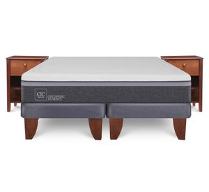 Cama europea 2 plazas Ortopedic Advance base dividida + velador New Torino Cic