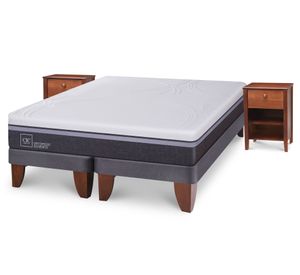 Cama europea 2 plazas Ortopedic Advance base dividida + velador New Torino Cic