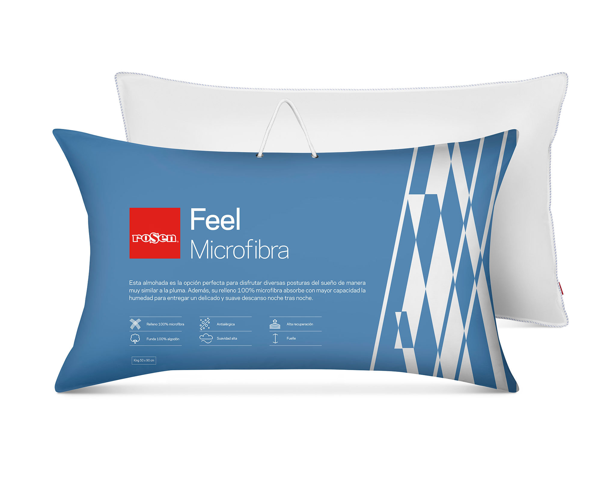 Rosen Almohada microfibra 50x90 cm Feel blanco