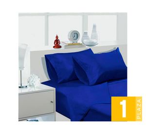 Juego de sábanas 1 plaza 144 Hilos azul