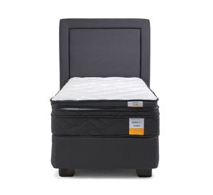Cama americana 1 plaza Eurotop x190 cm + respaldo + Topper Drimkip