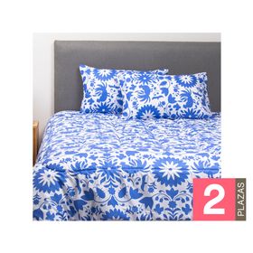 Plumón Mexico reversible diseño azul 2 plazas