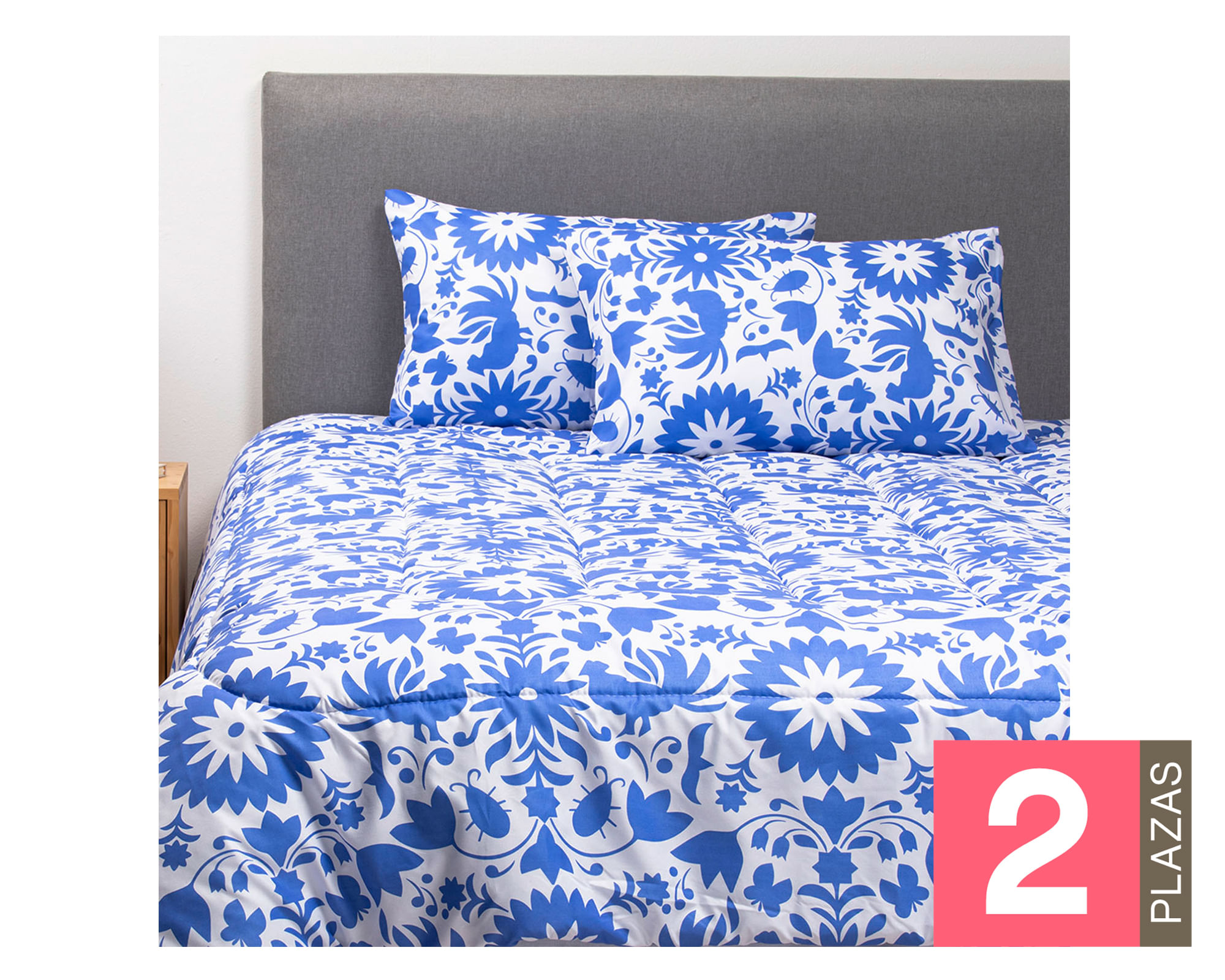 Arthome Plumón Mexico reversible diseño azul 2 plazas