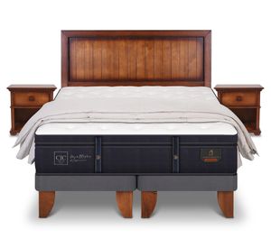 Cama europea King Grand premium + Set Monterrey chocolate + plumón Cic